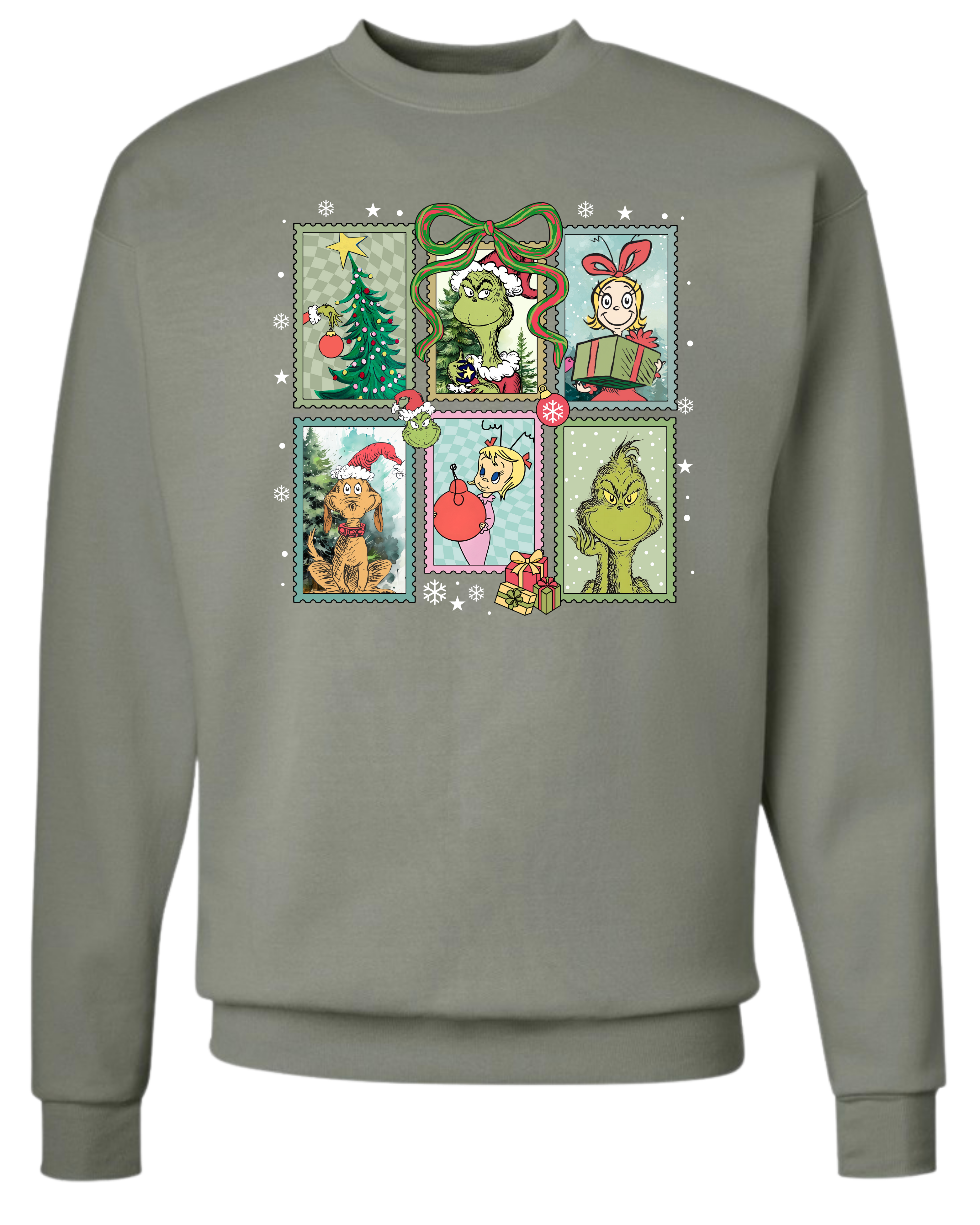 grinch stamps - sweater