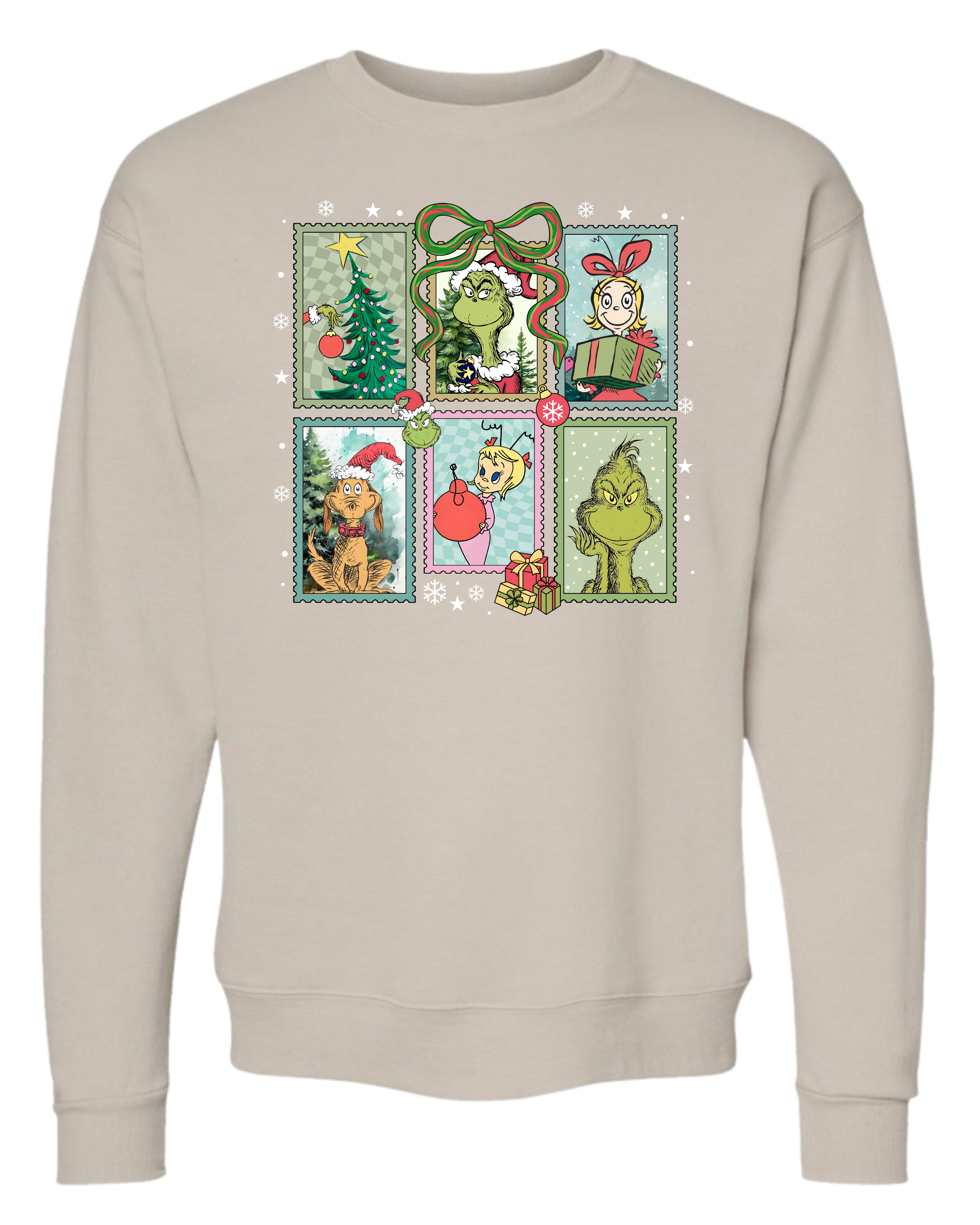 grinch stamps - sweater